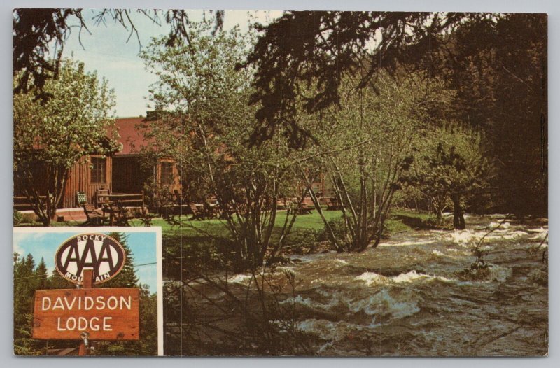 Roadside Motel~Davidson Lodge In Colorado Rockies~Evergreen CO~Vintage Postcard 