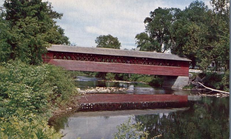 Covered Bridge over Walloomsac River - Bennington VT, Vermont