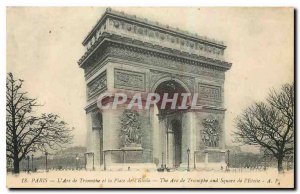 Old Postcard Paris Arc de Triomphe and the Place de L'Etoile