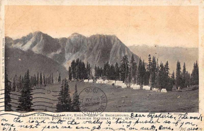 Rainier National Park Washington Paradise Valley Camp Private Mail PC JE228329