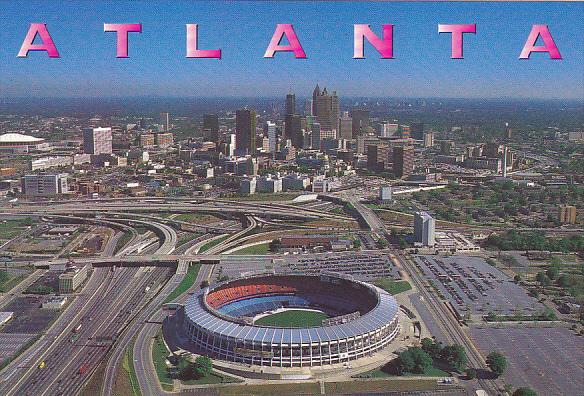 Georgia Atlanta Aerial View Atlanta-Fulton County Stadium and Georgia Dome