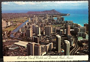 Hawaii Waikiki Diamond Head Ala Wai Canal Vintage Postcard