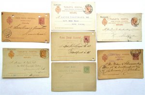 SPAIN PORTUGAL GIBRALTAR lot of 7 ANTIQUE POSTCARDS STATIONERY CARDS