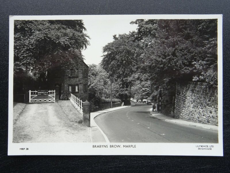 Manchester Stockport MARPLE Brabyns Brow & BRABYNS PARK ENTRANCE Old RP Postcard