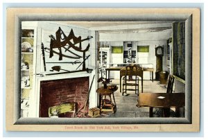 c1910s Court Room in Old York Jail, York Village Maine ME Unposted Postcard