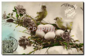 Old Postcard Happy Easter Chicks