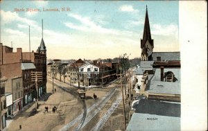 Laconia New Hampshire NH Bank Square c1910 Vintage Postcard