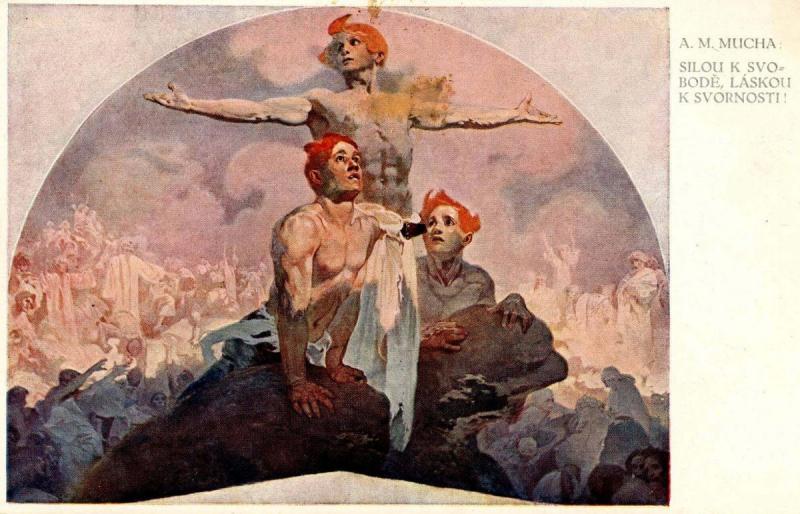 Power to Unity; Love for Harmony          Artist Signed:  Alphonse Mucha   (F...