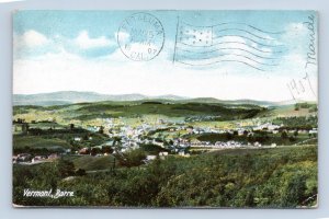 Birds Eye View Barre VT Vermont 1907 UDB Postcard P14