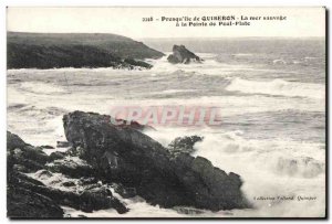 Old Postcard Presquile Sauvage Quiberon The sea has advanced Poul Plate