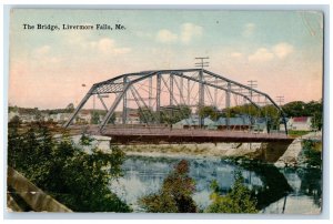 1914 Bridge River Lake Exterior Livermore Falls Maine Vintage Antique Postcard 