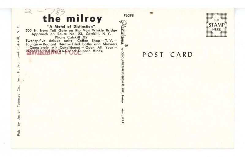 NY - Catskill. The Milroy Motel