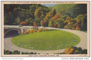 View In Autumn Showing The Loop Over On Newfound Gap Highway Great Smoky Moun...