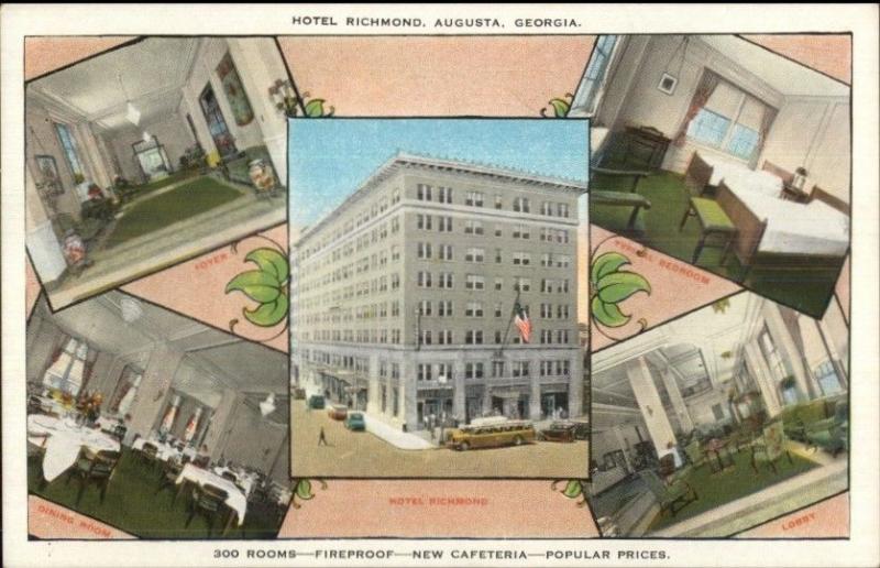 Augusta GA Hotel Richmond c1920 Postcard