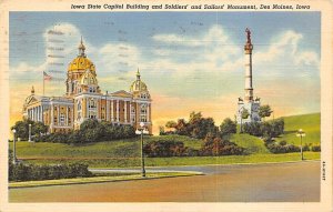 Iowa State Capitol Building Soldiers and Sailors Monument Des Moines, Iowa