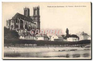 Old Postcard Paris and its Environs Mantes Banks of the Seine