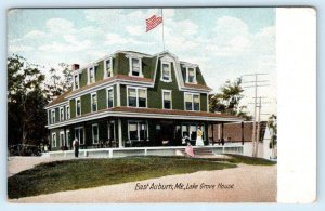 2 Postcards EAST AUBURN, Maine ME ~ LAKE GROVE HOUSE & View from Pier 1907 & UDB