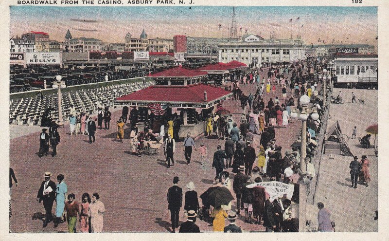 ASBURY PARK, New Jersey, PU-1927; Boardwalk From The Casino