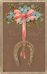 BG3753 horseshoe flower lilly  neujahr new year  germany  greetings