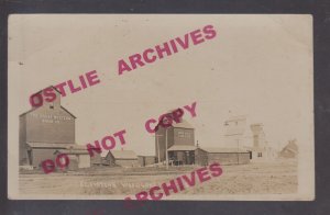 Wood Lake MINNESOTA RPPC c1910 ELEVATORS Elevator nr Granite Falls Echo Marshall