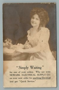 NEWARK NJ ELECTRICAL SUPPLY CO. ADVERTISING ANTIQUE REAL PHOTO POSTCARD RPPC