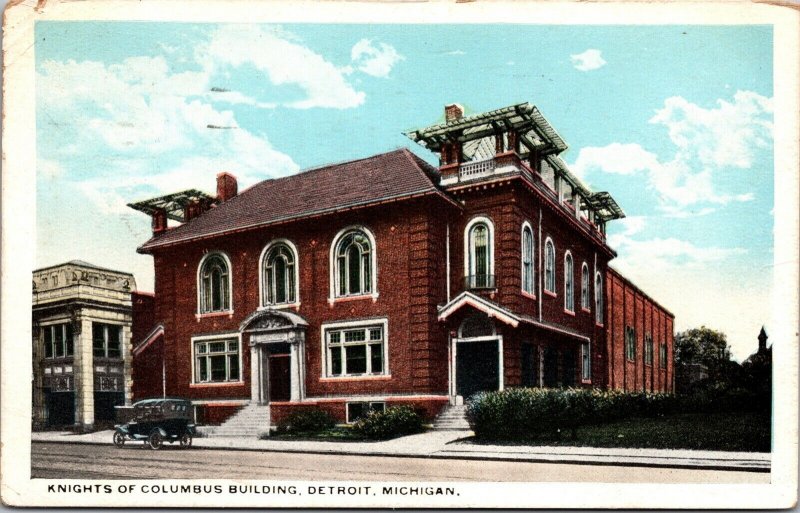 Postcard Knights of Columbus Building in Detroit, Michigan~1687 