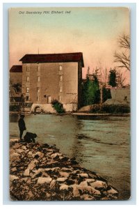 c. 1910 Old Beardsley Mill Hand Colored Elkhart, IN Postcard P14