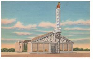 DALLAS TEXAS RESTAURANT TORCH of ACROPOLIS on W DAVIS ST VINTAGE LINEN POSTCARD