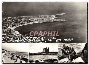 Modern Postcard Quiberon View Aerienne Chateau La Plage Pointe Arrival sardin...