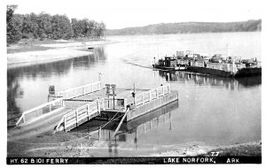 Lake Norfork AR Hwy. 62 101 Ferry Note Cars on Ferry,  Real Photo Postcard