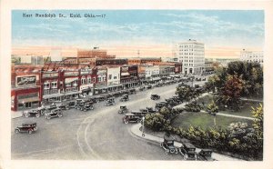 J57/ Enid Oklahoma Postcard c1910 East Randolph Street Stores Cars 190
