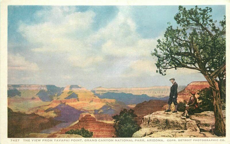 C-1910 Yavapai Point View Grand Canyon Arizona Harvey Phostint Postcard 21-560