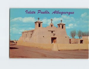 Postcard Old Mission Church, Isleta Pueblo, Albuquerque, New Mexico