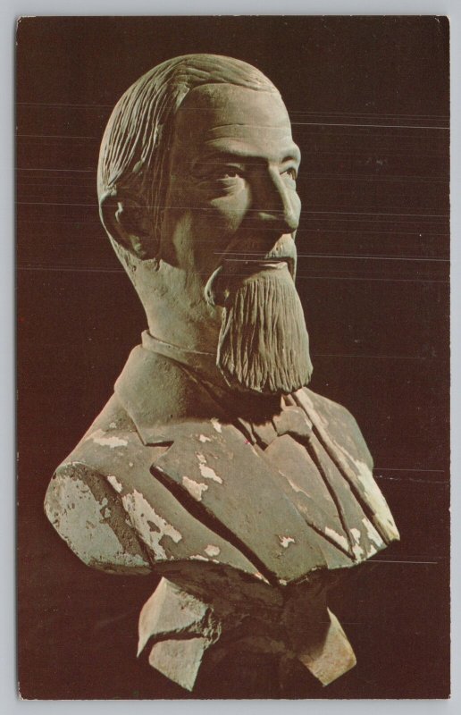 Montreat North Carolina~Reverend James Stacy Bust By Garrett~Vintage Postcard