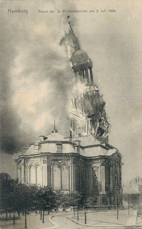 Germany Hamburg Brand der St Michaeliskirche am 3 Juli 1906 3.30