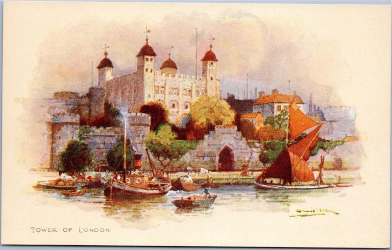 Tower of London  -Vivian Mansell Series 2124 postcard