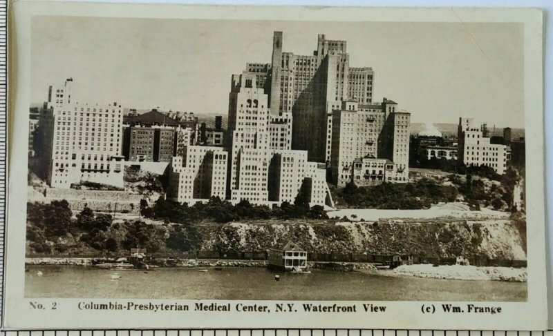 1935 Columbia Presbyterian Medical Center New York RPPC Postcard Waterfront View