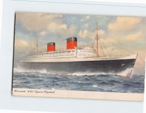 Postcard Cunard R.M.S. Queen Elizabeth