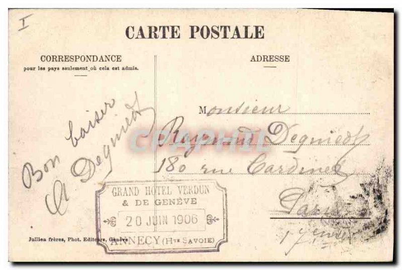 Old Postcard Aix les Bains Vilal flowers