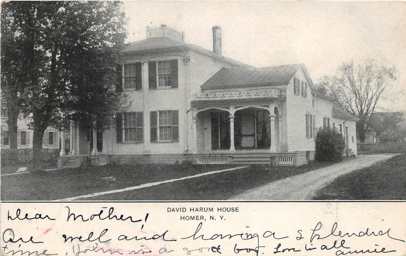 G49/ Homer New York Postcard 1906 David Harum House Building 