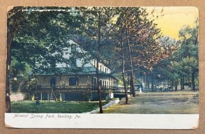 UNPOSTED .01 POSTCARD - MINERAL SPRING PARK, READING, PA. - MADE IN GERMANY