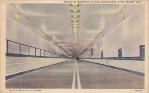 Alabama Mobile Interior Of Bankhead Tunnel Under Mobile River 1943 Curteich