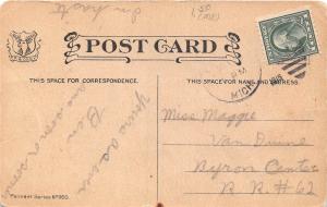 <A2> Michigan Mi PENNANT Postcard 1915 REEMAN Kids SOMETHING GRAND TO TELL 