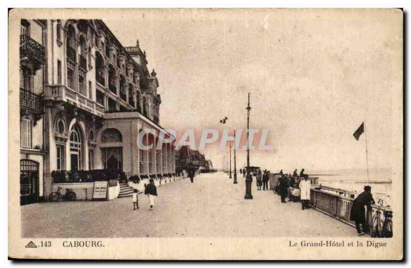 Old Postcard Cabourg Grand Hotel and the dam