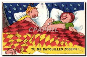 Humor - Illustration - You catouilles me Zoseph - Old Postcard