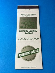 Matchbook Cover Rubino Bros Scrap Iron & Metals Stamford, Connecticut MB155