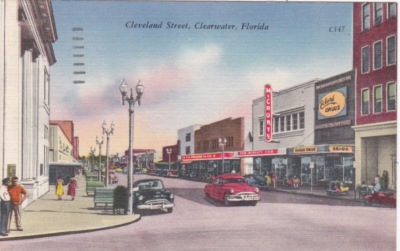 Florida Clearwater Cleveland Street 1960 sk6227