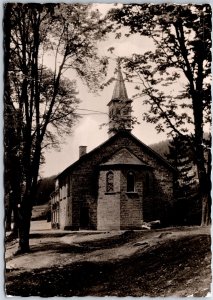 VINTAGE CONTINENTAL SIZED POSTCARD REAL PHOTO OF SCHWARZENAU REFORMED CHURCH '58