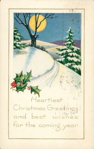 Heartiest Christmas Greetings and best wishes for the coming  1 cent stamp 1923