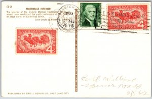 1976 Tabernacle Interior Historic Mormon Tabernacle Conference Posted Postcard